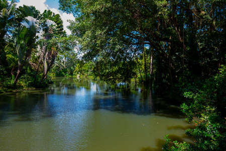 Southeast Asian tourist destination, Sandakan, Sabah, Borneo, Malaysia, inland river
