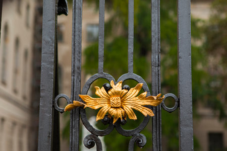 Door flower on the gate of the Street Museum in Berlin, Germanyのeditorial素材
