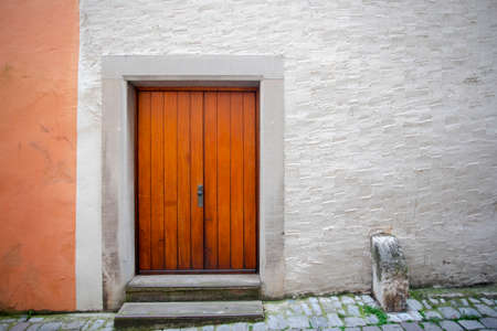 A special door in the fairy tale town of Rothenburg, Bavaria, Germanyの写真素材