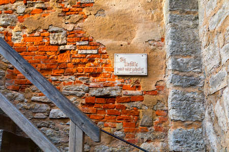 Castle and city wall in the fairytale town of Rothenburg, Bavaria, Germanyのeditorial素材