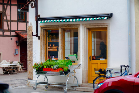 Goods sold in shops in the fairytale town of Rothenburg, Germanyのeditorial素材