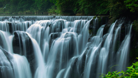 Shifenliao Waterfall Park in Taiwanの写真素材