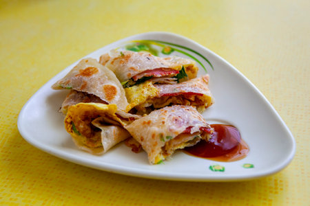 Taiwanese love and delicious breakfast, bacon omelette