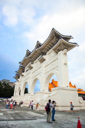 (2016 09 03 Chiang Kai-shek Memorial Hall in Taipei, Taiwan) Military groups protesting against the government for their rightsのeditorial素材