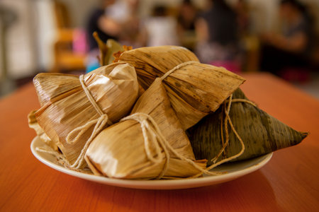 The Dragon Boat Festival sacrifices ancestors, must provide preparations, traditional gourmet meat dishesの写真素材