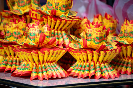 (Text: Buddha Pure Land) Chinese Religion Chinese Ghost Festival Ghost and God sacrificed the lotus seat for sacrificeの写真素材