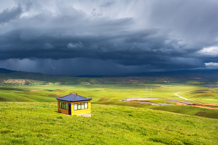 Nature landscape view of a grasslandのeditorial素材