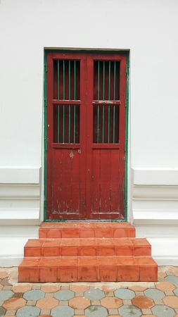 Art of Red Door with a baluster inside.のeditorial素材