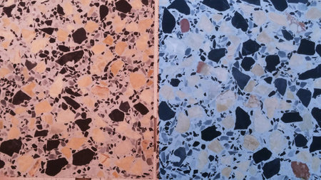 Pattern of the color marble stone wall texture background , abstract pink and blue marble stone wall (two tone)の写真素材