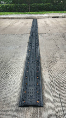 Speed Hump black, made of asphalt.(Adjustment soft drama)の写真素材