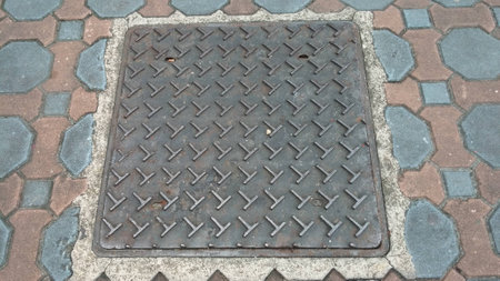metal drain cover, Thailandの写真素材