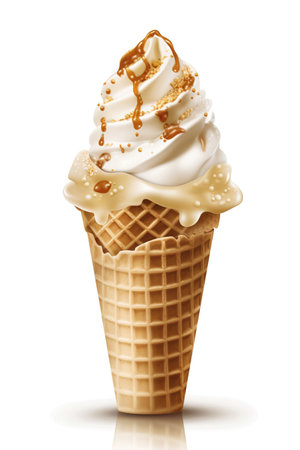 Satisfy Your Sweet Tooth: Rum Raisin Ice Cream, Isolated on White Background - Generative AIの素材