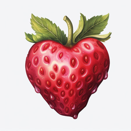Strawberry vector illustration isolated on white background. Hand drawn watercolor painting.の素材