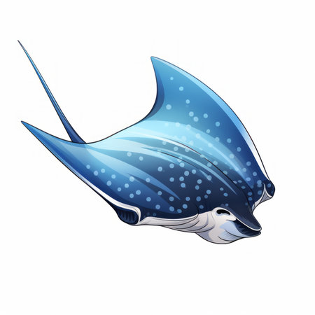 Illustration of a stingray isolated on a white background - vectorの素材