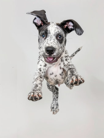 puppy of the great dane in studio on white backgroundの素材
