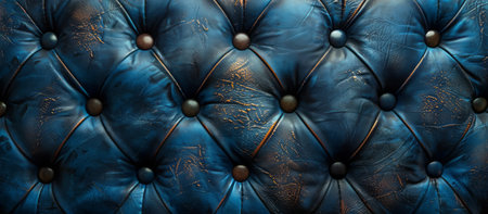 Dark blue leather upholstery background with buttons. 3d renderの素材