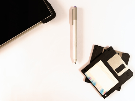 The floppy disks represent of old technology.の写真素材