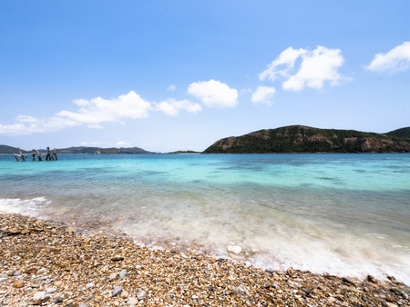 beach and tropical sea at Koh Kham Thailandの写真素材