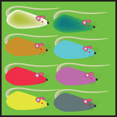 Multicolored ratsのイラスト素材