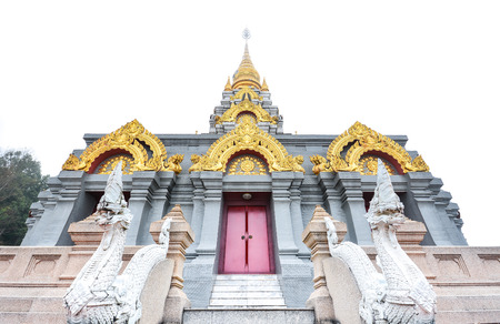 Pagoda on hilltop in the mistの写真素材