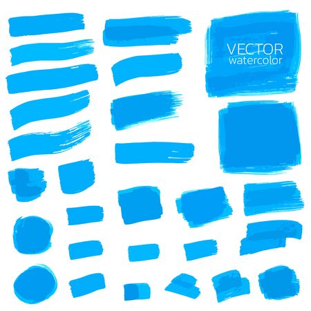 Watercolor Brush Stroke, Set of watercolor Vector Brush Stroke for Design,Deep Blue Watercolor Vector, Hand drawn Watercolor Vector Brush Strokeのイラスト素材