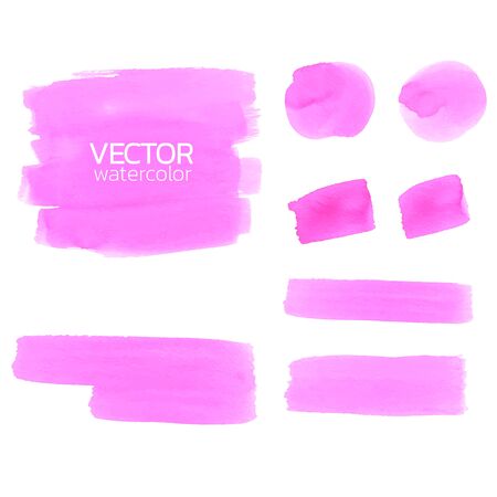Watercolor Brush Stroke, Set of watercolor Vector Brush Stroke for Design,Pink Watercolor Vector, Hand drawn Watercolor Vector Brush Strokeのイラスト素材