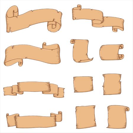 Vintage paper and ribbon hand draw vectorのイラスト素材