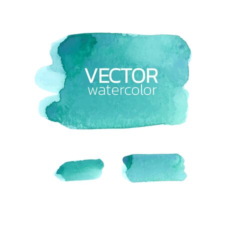 Blue watercolor brush strokes. Set of Vector Brush Stroke for Design, Card, Weddingのイラスト素材