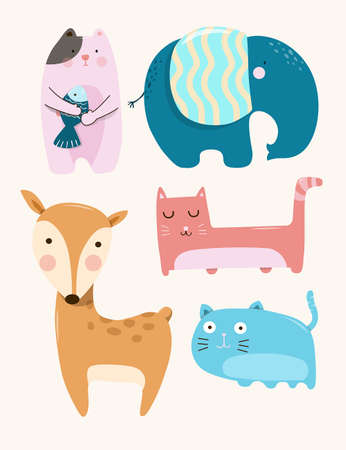 Animal cartoon cute collection set for kids