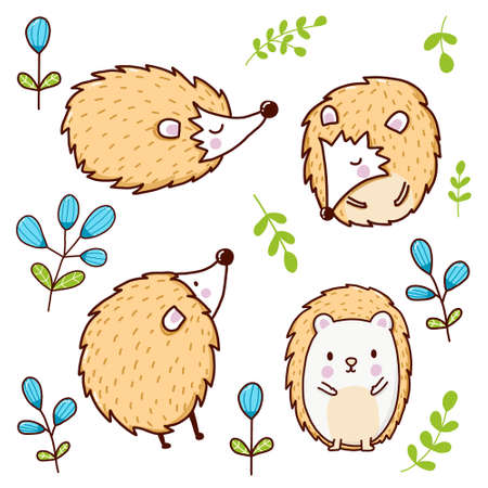 Porcupine animal cartoon cute for kidsのイラスト素材