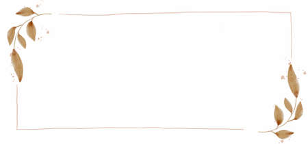 Watercolour flower frame and border hand painted for designの写真素材