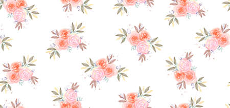 Watercolour flower seamless pattern hand painted for design