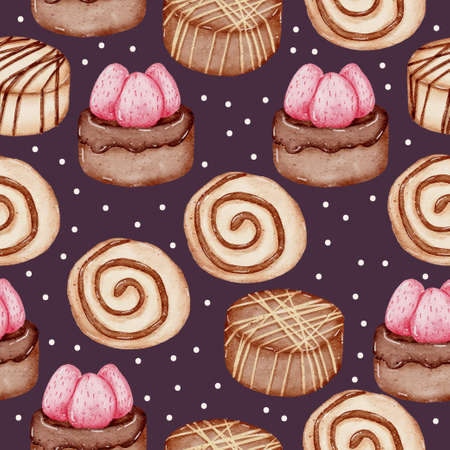 Valentine Seamless Pattern hand paint Watercolourの写真素材