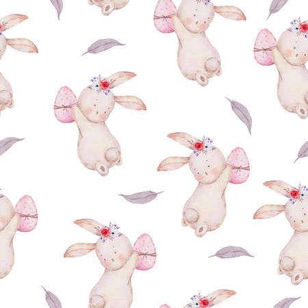 Seamless pattern hand paint watercolor collectionの写真素材