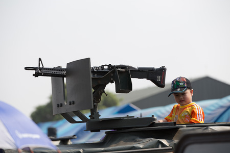 Nakhon Ratchasima, THAILAND - JAN 09: F-16 air show on children's Day at Korat Royal Thai Air Force...