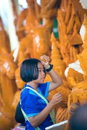 Nakhon ratchasima  Candle Festival, The Candles are carved out of wax, Thai art  July 17, 2016, Nakhon ratchasima, Thailand.のeditorial素材