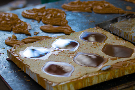 Nakhon ratchasima  Candle Festival, The Candles are carved out of wax, Thai art  July 17, 2016, Nakhon ratchasima, Thailand.のeditorial素材