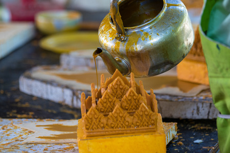Nakhon ratchasima  Candle Festival, The Candles are carved out of wax, Thai art  July 17, 2016, Nakhon ratchasima, Thailand.のeditorial素材