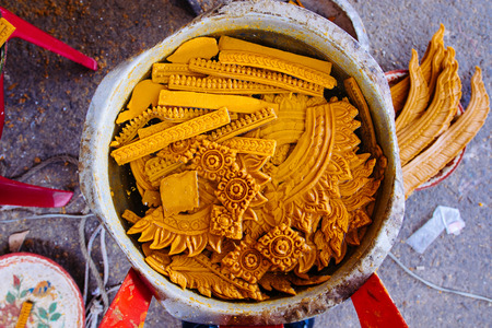 Nakhon ratchasima  Candle Festival, The Candles are carved out of wax, Thai art  July 17, 2016,...