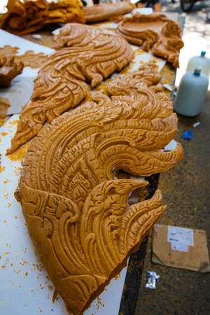 Nakhon ratchasima  Candle Festival, The Candles are carved out of wax, Thai art  July 17, 2016, Nakhon ratchasima, Thailand.のeditorial素材