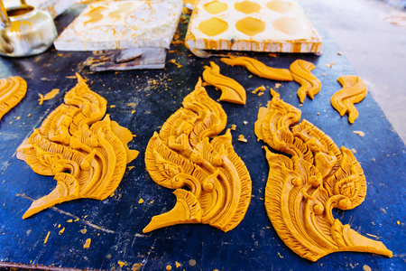 Nakhon ratchasima  Candle Festival, The Candles are carved out of wax, Thai art  July 17, 2016, Nakhon ratchasima, Thailand.のeditorial素材