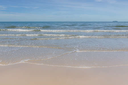 Landscape of beautiful beach with blue sky in thailand
