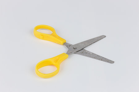 Scissors isolated on white background. Clipping path included in file.の写真素材