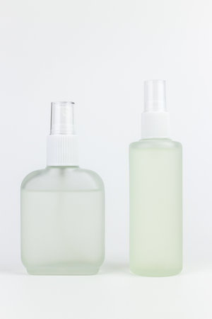 Cosmetic bottle isolated on white background with clipping path. Skin care concept.の写真素材