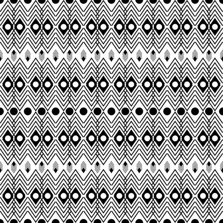 Black and white ethnic seamless pattern with tribal motifs. Abstract vector background.の写真素材