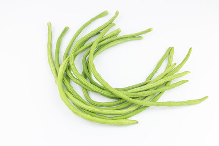 Long bean isolated on white background.