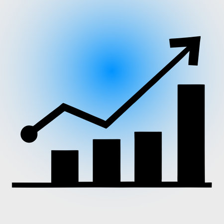 Business graph icon on blue background. Vector illustration. Eps 10.の写真素材