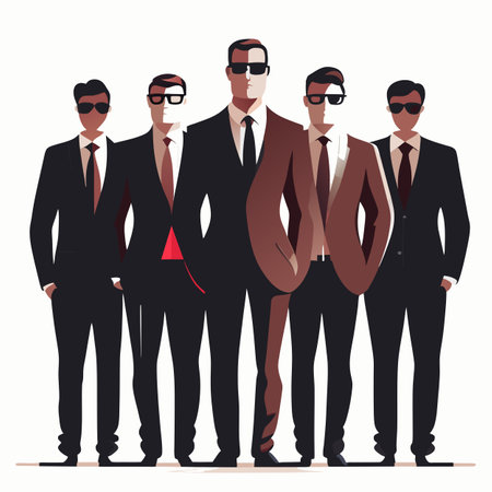 Group of businessmen. Vector illustration in a flat style. Businessmen.の素材