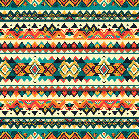 Seamless ethnic aztec pattern. Boho style. Vector illustration.の写真素材