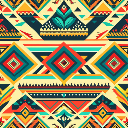 Tribal vintage ethnic seamless pattern. Aztec geometric vector illustration.の写真素材